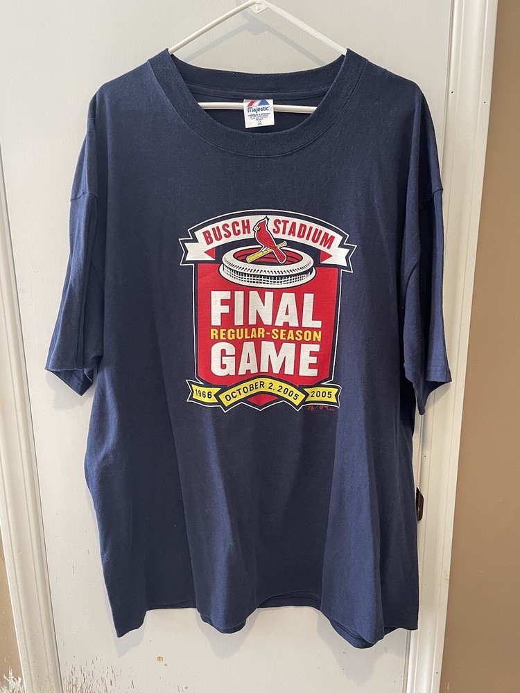 ST LOUIS CARDINALS MAJESTIC 2005 FINAL REGULAR SEASON GAME MLB T-SHIRT 2X