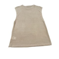 SHEIN Tank Top Men’s Size M Beige Deep Feelings Patch Waffle Knit Summer NWT