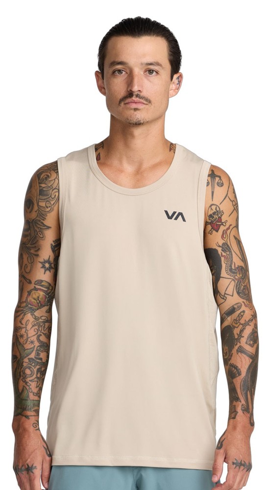 RVCA Sport Vent Men’s Performance Tank – Light Khaki – New