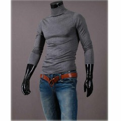 Hot Long Sleeve Thermal High Collar Turtle Neck Skivvy Men’s Sweater Stretch