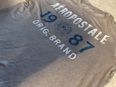 Aeropostale 1987 Orig Brand Graphic Tee Gray Blue Men’s Medium Y2K