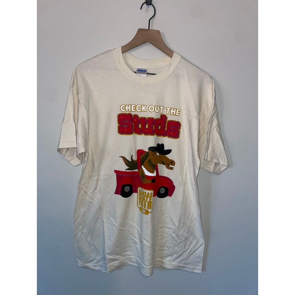 2009 Kansas State Fair Check out The Studs Horse Shirt Graphic 2000s L Large