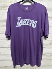 ’47 Los Angeles Lakers T-Shirt Mens XXL Purple Distressed Graphic NBA Tee EUC