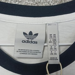 Adidas Originals Shirt Mens 2XL White Trefoil 3 Stripes Crew T-Shirt Tee Logo