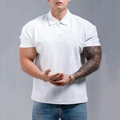 2025 Summer Simple Solid-color Chinese Polo Henry Collar Sporty Casual Breathabl