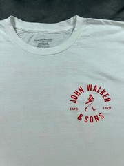 John Walker & Sons Thank You for Drinking With Us White distressed Shirt large