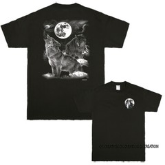 Night Wolves Wilderness Wildlife Moon Outdoor Nature Howling Animal T-shirt