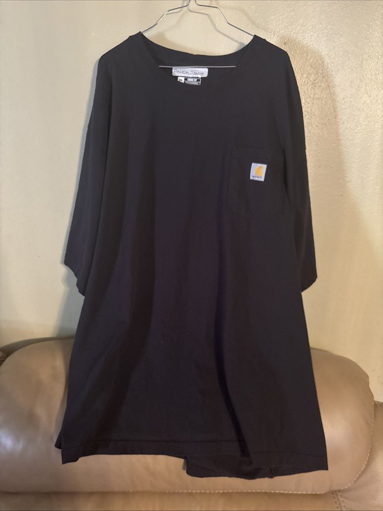 Carhartt Logo Men’s Loose Fit Pocket Crew Neck T-Shirt Black Size 5XL