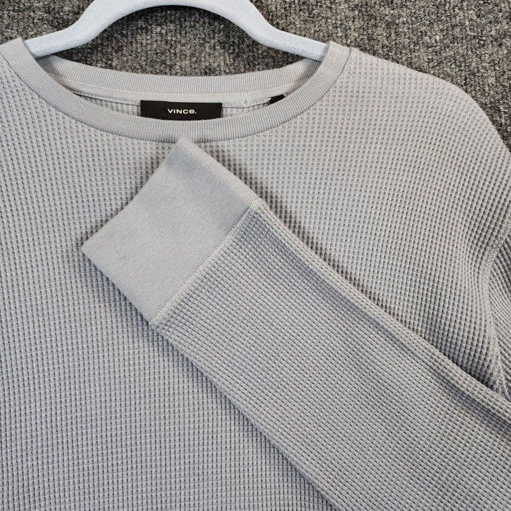 Vince Men’s Quiet Luxury Minimalist Waffle Thermal Sweatshirt Size S NWT