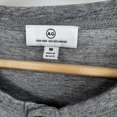 AG Adriano Goldschmied Shirt Mens M Heather Gray Long Sleeve Henley Knit