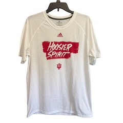Adidas Indiana University Hoosiers Ultimate Tee White Red Shirt Mens Large