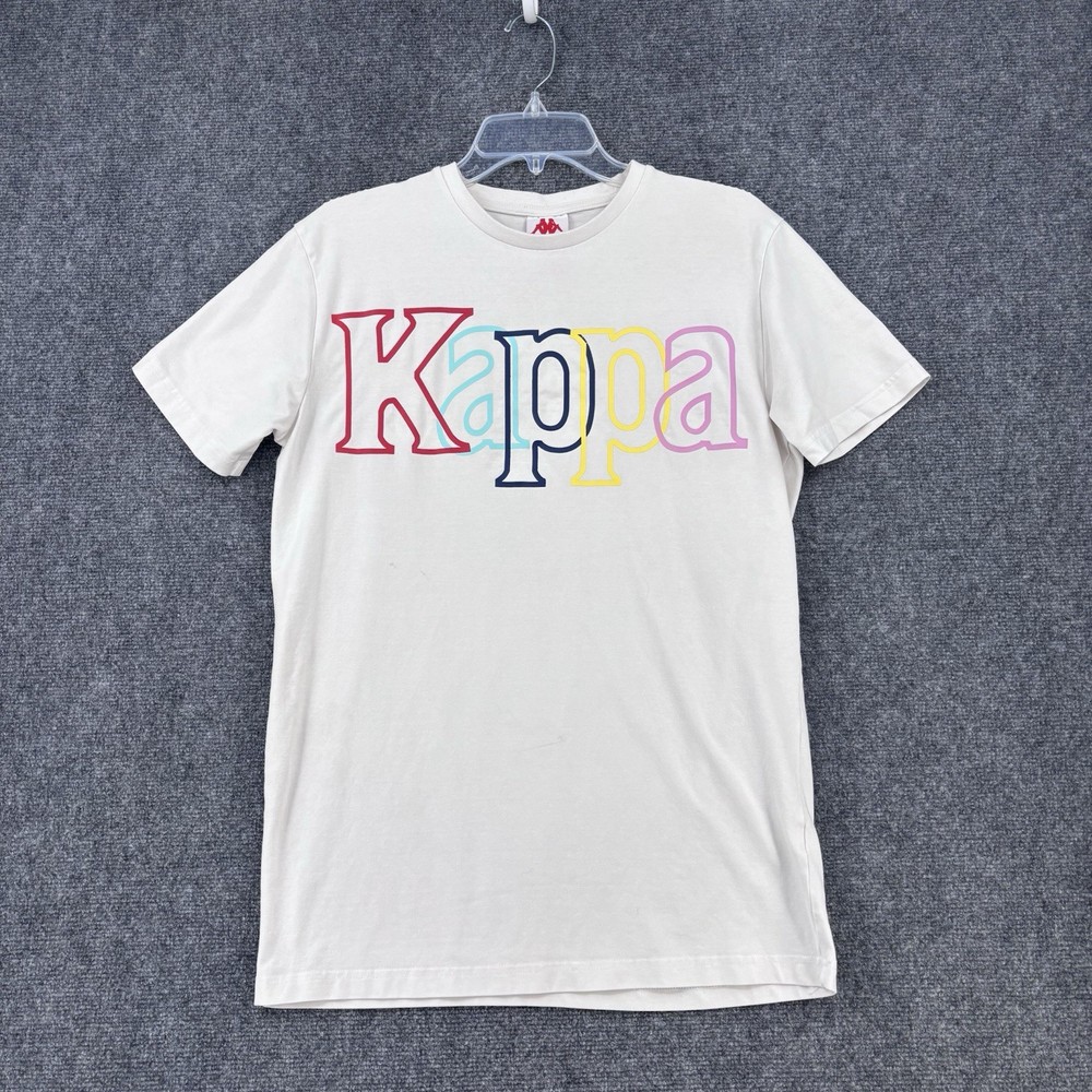 KAPPA White Sand Crecky T Shirt Men’s Medium Retro Sportswear Logamania