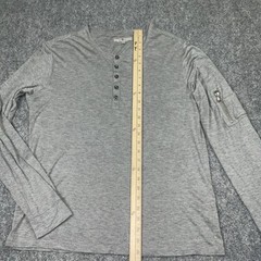 7 for all Mankind Mens Size L Gray Henley Modal Silk Blend Tee
