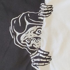 Lurking Class by Sketchy Tank Shirt Mens M Corner Split Black White Long Sleeve