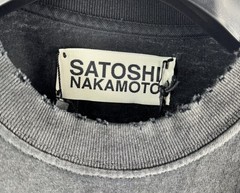 Satoshi Nakamoto – Rhinestone Cracked Print Oversized T-Shirt Size: S Fits M/L