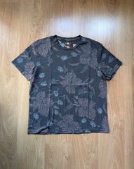AllSaints Floral T-Shirt – Black – 100% Cotton – Size M – Made in Portugal