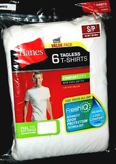 Hanes Men’s White 6-Pk Crew Neck Tagless T-Shirts Small (34-36″)