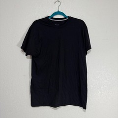 Hanes Mens XL Black T Shirt Short Sleeve Cotton Blend Comfort Crew Neck Tee