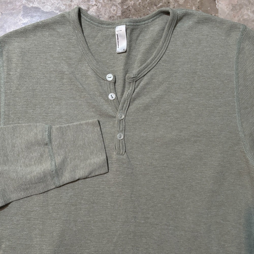 American Apparel Henley Mens Medium Sage Dexter Morgan Long Sleeve Kill Costume