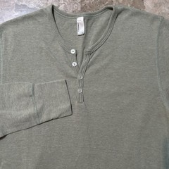 American Apparel Henley Mens Medium Sage Dexter Morgan Long Sleeve Kill Costume