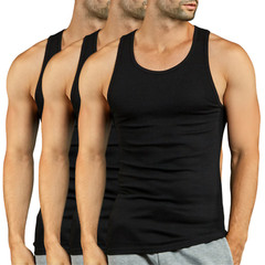 3 Pack Men’s A-Shirts Cotton Tank Top S-3XL Basic Underwear Menswear Workout