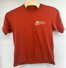 Tommy Bahama Large T Shirt Luxury Reel Estate Orange Graphic Fishing Marlin S/S