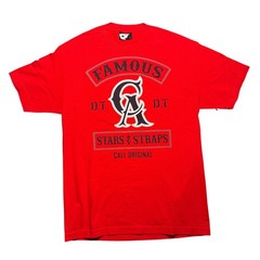 Y2K Famous Stars and Straps Mens Cali Original Graphic T-Shirt Red Large