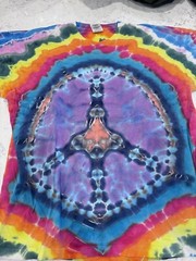 VTG Custom Grateful Dead Style Tie Dye Peace Sign Single Stitch T Shirt Size XL