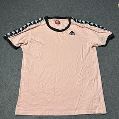 Kappa Shirt Mens M Pink Banda Logo Tape Short Sleeve Crew Neck Tee Streetwear