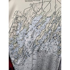 A1A Outfitters Mens XXXL Maine Nautical Chart Sun Shirt 50 SPF Long Sleeve Map