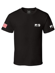 MEN PRINTED K-9 K9 USA FLAG POLICE STAFF SECURITY FUNNY CUSTOM HALLOWEEN T-SHIRT