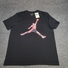 Jordan Shirt Mens XL Black Red Jumpman Watercolor Graphic Nike Air Cotton Tee
