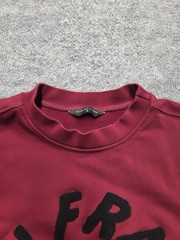 Rave On Trend Men’s Sweat Shirt Maroon Size Small Crew Neckline Ribbed Bottom