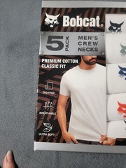 New in Box Bobcat 5 Pack Men’s Crew Neck Premium Cotton Classic Fit T-Shirt Sm