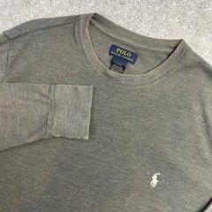 Polo Ralph Lauren Mens Shirt L/G Beige Cotton Long Sleeve Classic Fit Prep