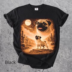 Comfort Tee Pug Howling To The Moon Dog