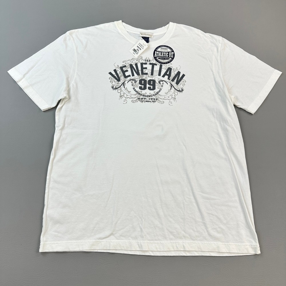 Vintage The Venetian Las Vegas Shirt Mens 2XL White Resort Casino Logo Deadstock
