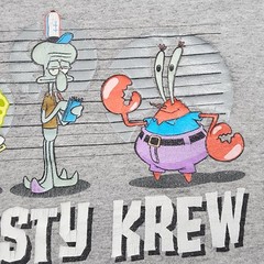 VINTAGE Nickelodeon SpongeBob SquarePants Shirt Men XL Gray Krusty Krew 2003 Y2K