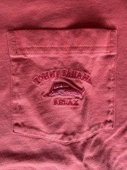 Tommy Bahama Relax Men’s Cotton Pocket Tee Marlin Logo Pink L Crew Neck
