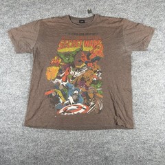 Mad Engine T-Shirt Mens Size XL Brown Marvel Secret Wars Graphic Comic Book Tee