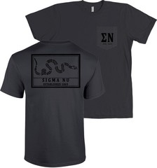 Sigma Nu Join Or Die Bella + Canvas POCKET T Shirt Fraternity Frocket Tee NEW