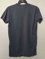Diesel Men’s V-Neck Tos Reverse Slub Knit Distressed Casual SS Tee Navy Blue XL