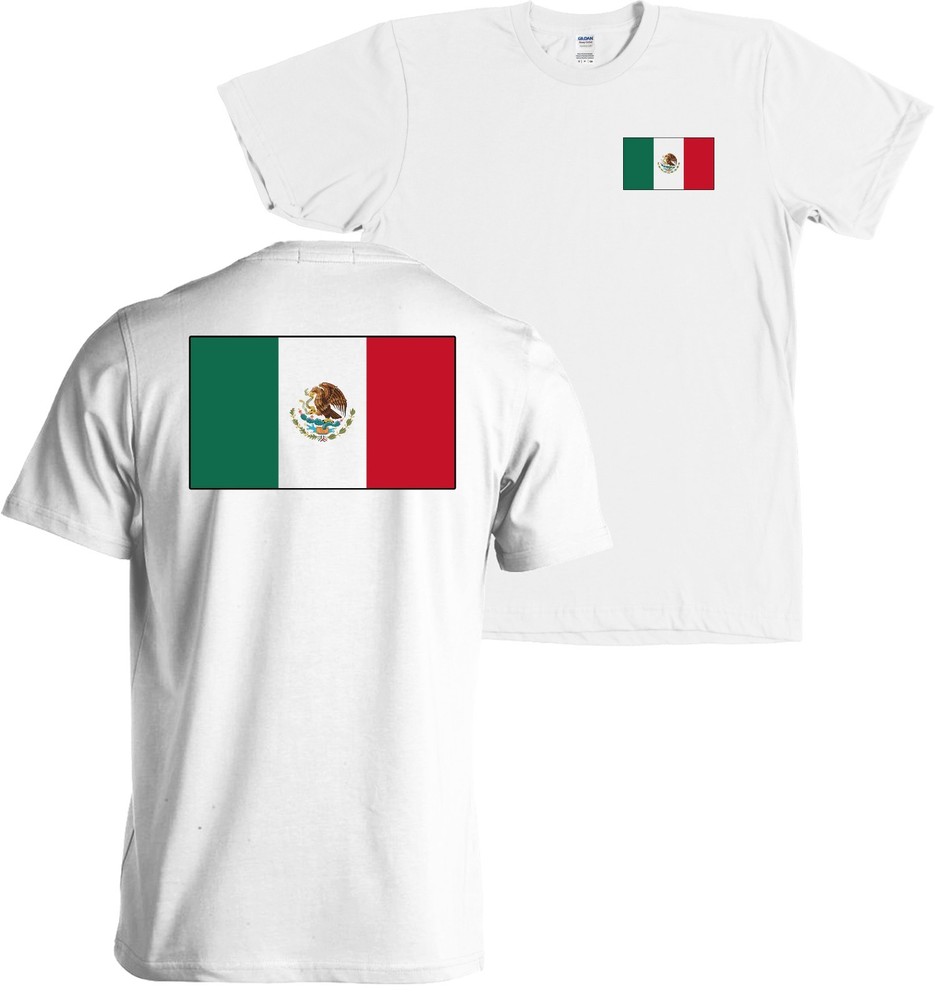 Mexican Flag Front and Back Print Shirt Mexico Pride Tee – NEW WITH TAGS