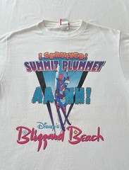 Vintage 90s Disney Blizzard Beach I Survived Summit Plummet White T-shirt