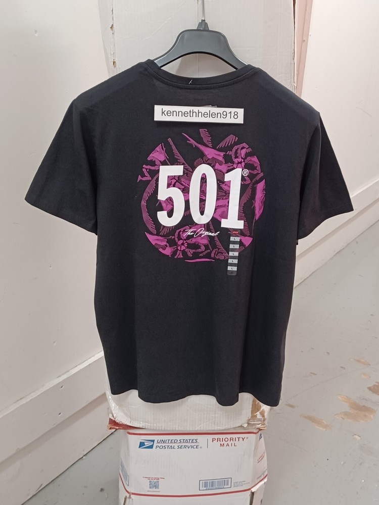 LEVIS 501 GRAPHIC TEE SHIRT 224911241 BLACK MENS SIZE LARGE