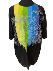 Johnny Blaze Multicolored T-Shirt Y2K Vintage Party Blvd Sequin Men’s Size 3XL