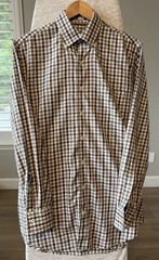 Peter Millar Shirt Mens Medium Brown Button Down Long Sleeve 100% Cotton