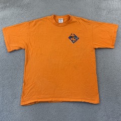 Vintage Panama Jack Shirt Mens XL Orange Short Sleeve Graphic Outdoor 90s USA