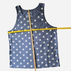Mad Engine Men’s 2X Blue/White Stars Pocket Round Neck Sleeveless Tank Top