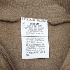 Sekri Industries Cold Weather Undershirt Men Medium Brown 1/4 Zip Fleece Lined